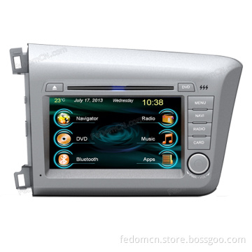 7 Inch TFT LCD Touch Screen Car DVD GPS Navigation System for Honda Civic 2012 with Bluetooth+Radio+iPod+Video